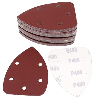 60 Pcs 400 Grit Mouse Detail Sander Sandpaper, Aluminum Oxide Mouse Sander Pads 5 Hole Palm Sander Pads Sanding Sheets for 140mm Mouse Sander