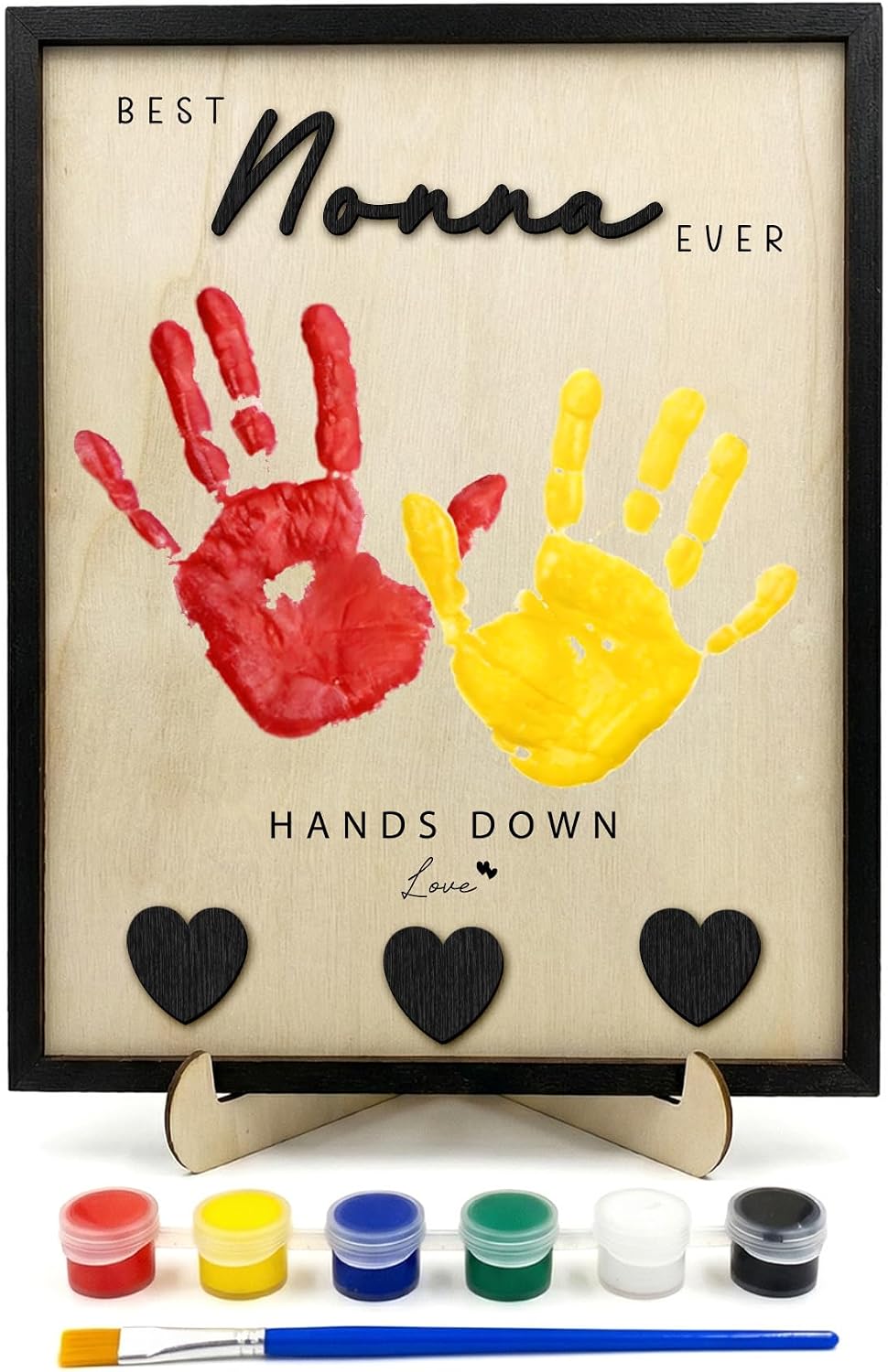 FONDCANYON Nonna Gifts Mother's Day Handprint Kit, Grandma Mother's Day Birthday Gifts from Grandkids DIY Handprint Kit Craft with Acrylic Paints, Best Nonna Ever Craft Keepsake, 8x10in