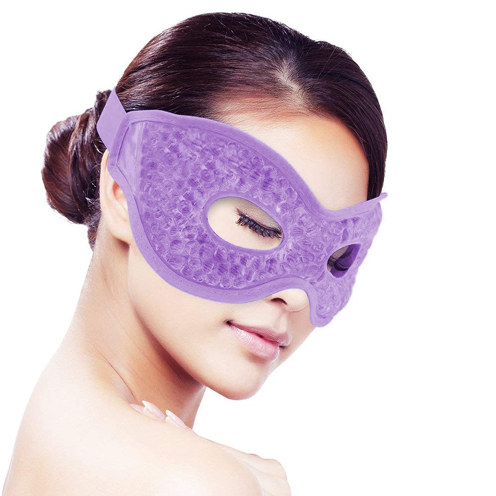 Maschera rinfrescante per occhi in gel Maschera Occhi Gel Freddo Riutilizzabile per Occhi Gonfi, Occhi Stanchi, Mal di Testa, Hangover, Emicrania(viola)