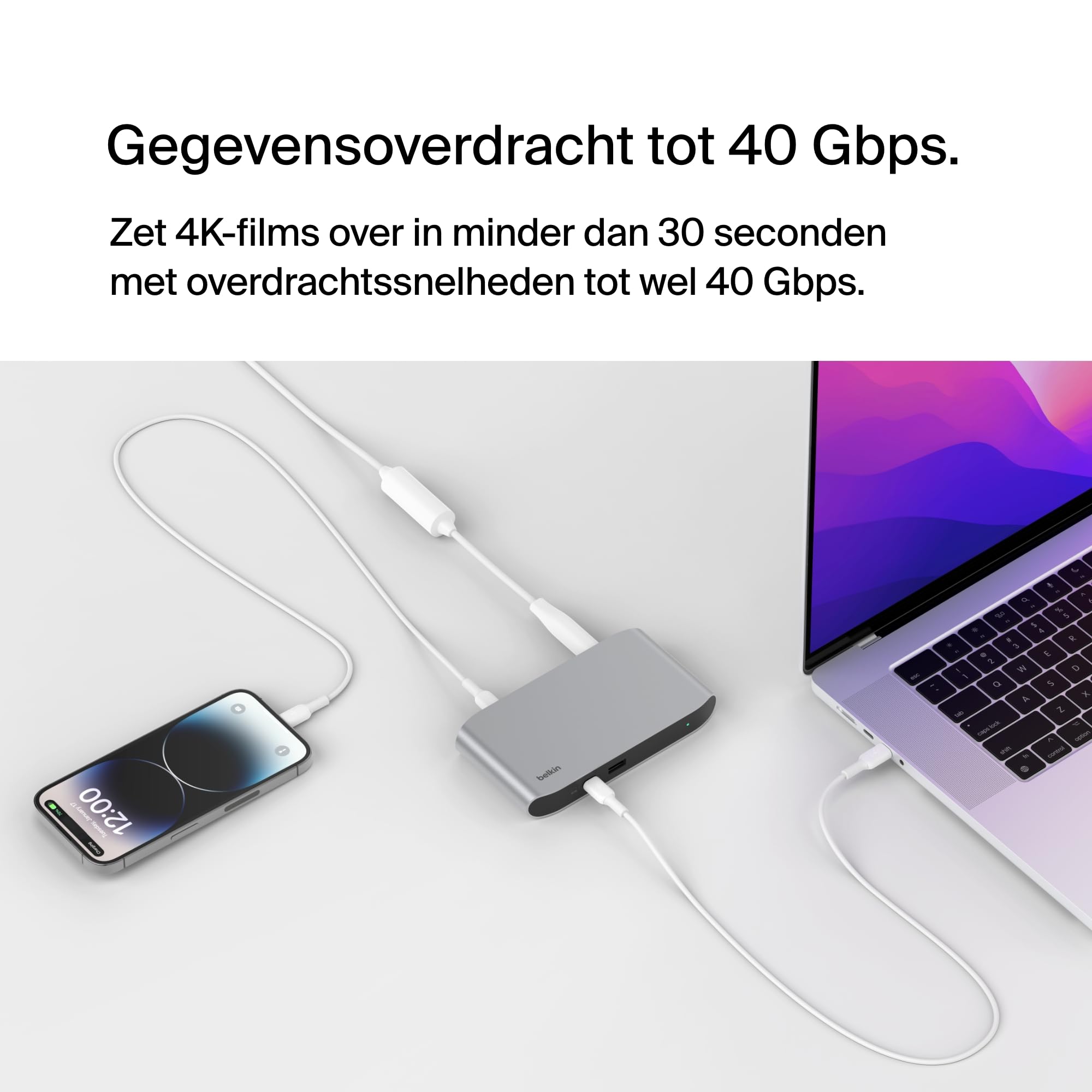 Belkin Connect Thunderbolt 4-dockingstation, meerpoorts Core 5-in