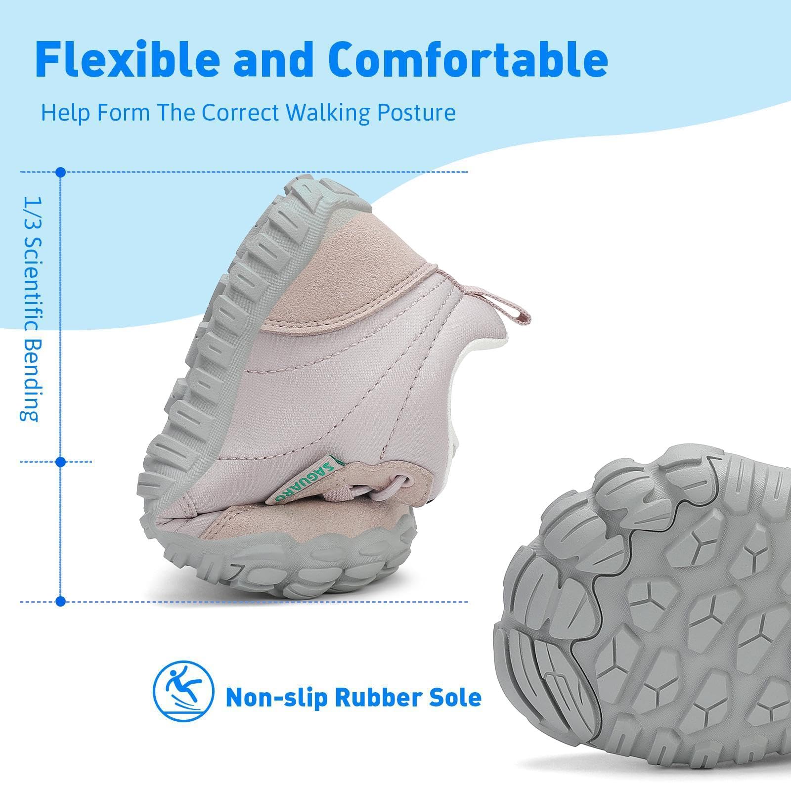 SAGUARO Enfants Chaussures de Trail Minimaliste Barefoot Running Sneakers Léger Respirantes 26-36 EU
