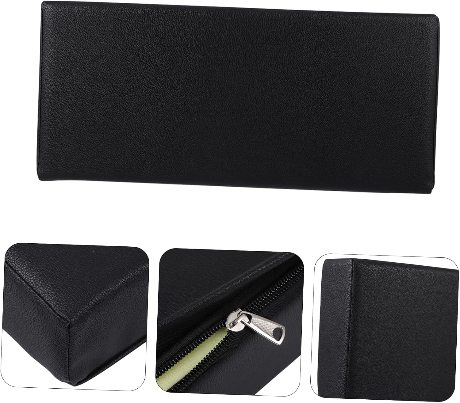 Cabilock Black PU Leather Neck Pillow with Sponge Core for Salon Massage