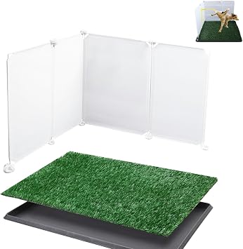 Dog Grass pad Splash Guard,Fit for Most Dog Grass Pee Pad Tray,Prevent Peeing Off the Side of Pad,Easy to Clean.Grass and Tray are not Included