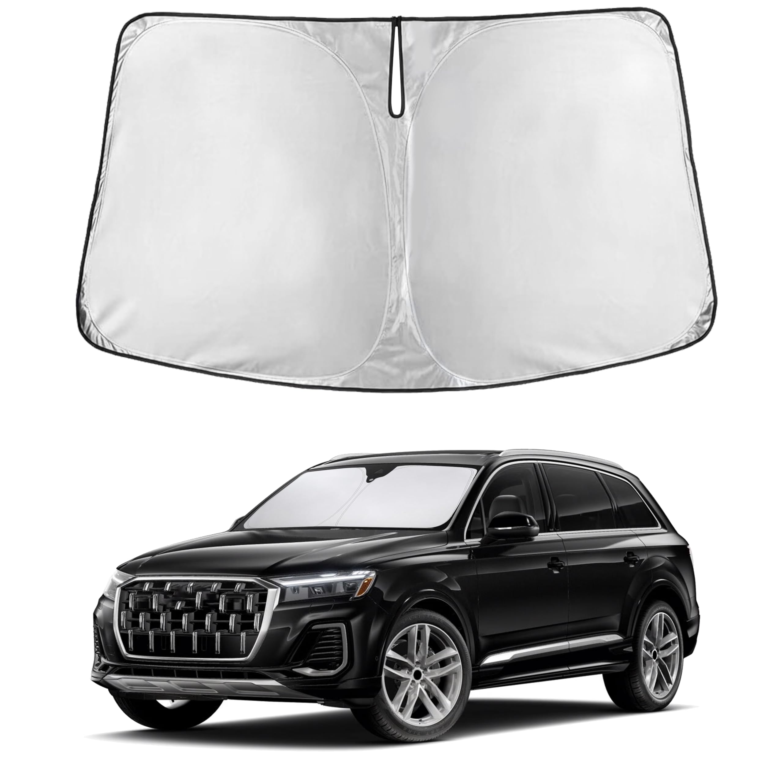 EcoNour Windshield Sun Shade Compatible for Audi Q7 2016–2024 2025 2026