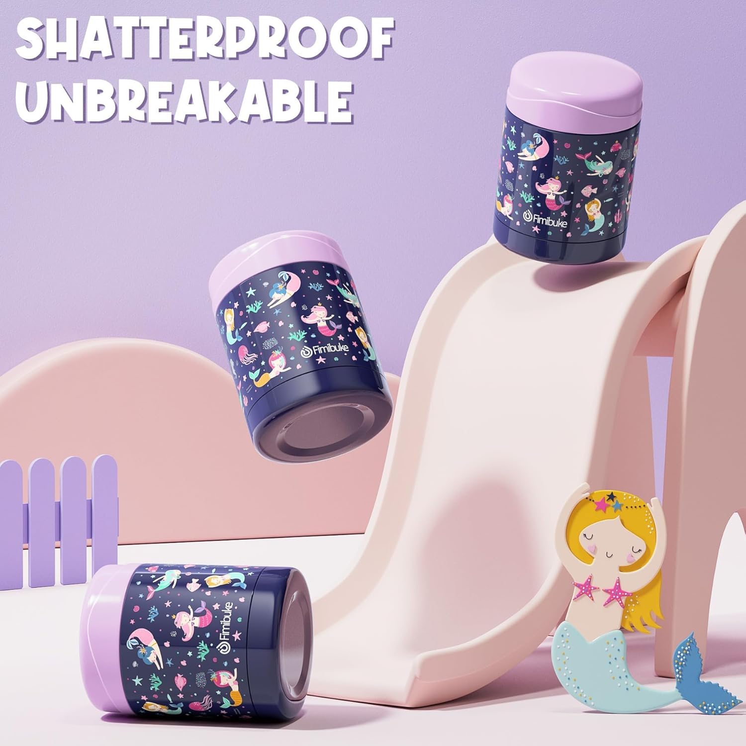 Fimibuke Insulated Kids Food Jar, 2 Pack 12 OZ Bpa Free Stainless Steel Vacuum Lunch Jar for Hot Cold Food, Leakproof Snack Container for School Boy Girl Wide Mouth Toddler Lunch Box for Smoothie Soup - Image 8