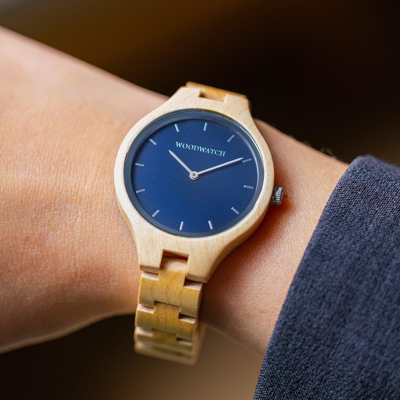 WoodWatch Blue Ocean | Holzuhren für Damen - Armbanduhr Holz Damen Premium | Wood Watch for Woman | umweltfreundliches Produkt, wir Pflanzen 1 Baum für Jede Uhr