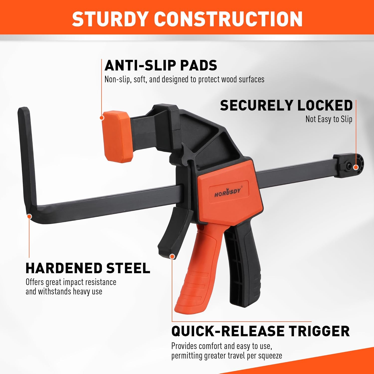 HORUSDY 2 Pieces Strong Hold Track Saw Clamps 6-Inch, Quick Release Track Saw Guide Rail Clamp for Woodworking, Circular Saw Guide Rail System, Durable with 150 LBS Load Limit & Easy Operation