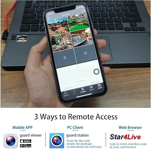Miniatura 9 de Guaddaole Sistema de cámara de seguridad para el hogar 8CH 4K con detección de persona, 6 cámaras IP PoE de 8 MP con audio, 8 canales 4K NVR H.265+