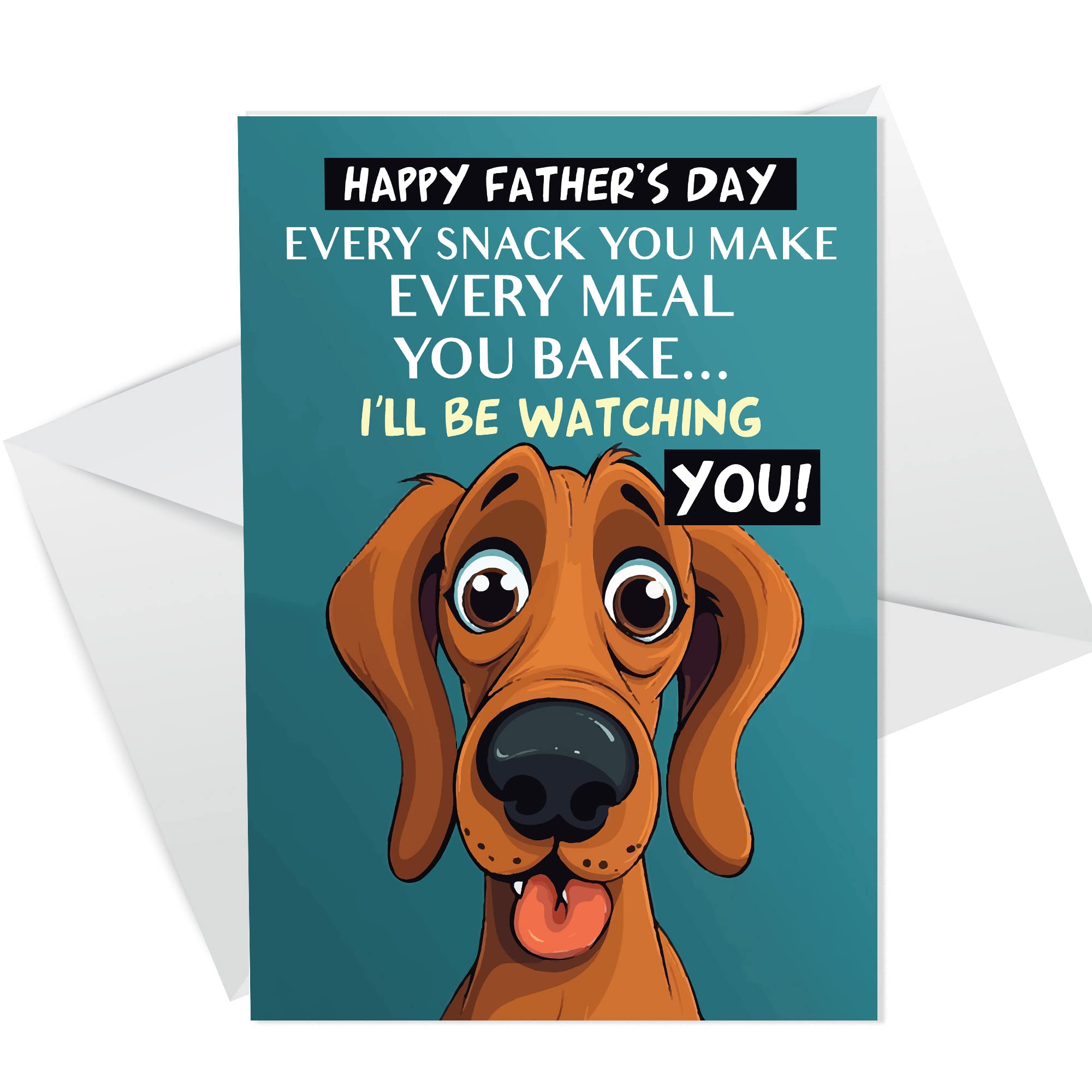 RED OCEAN Fathers Day Card from the Dog Funny Dad Card Pet card for Dad Dog Lover Card Funny Joke Card For Him