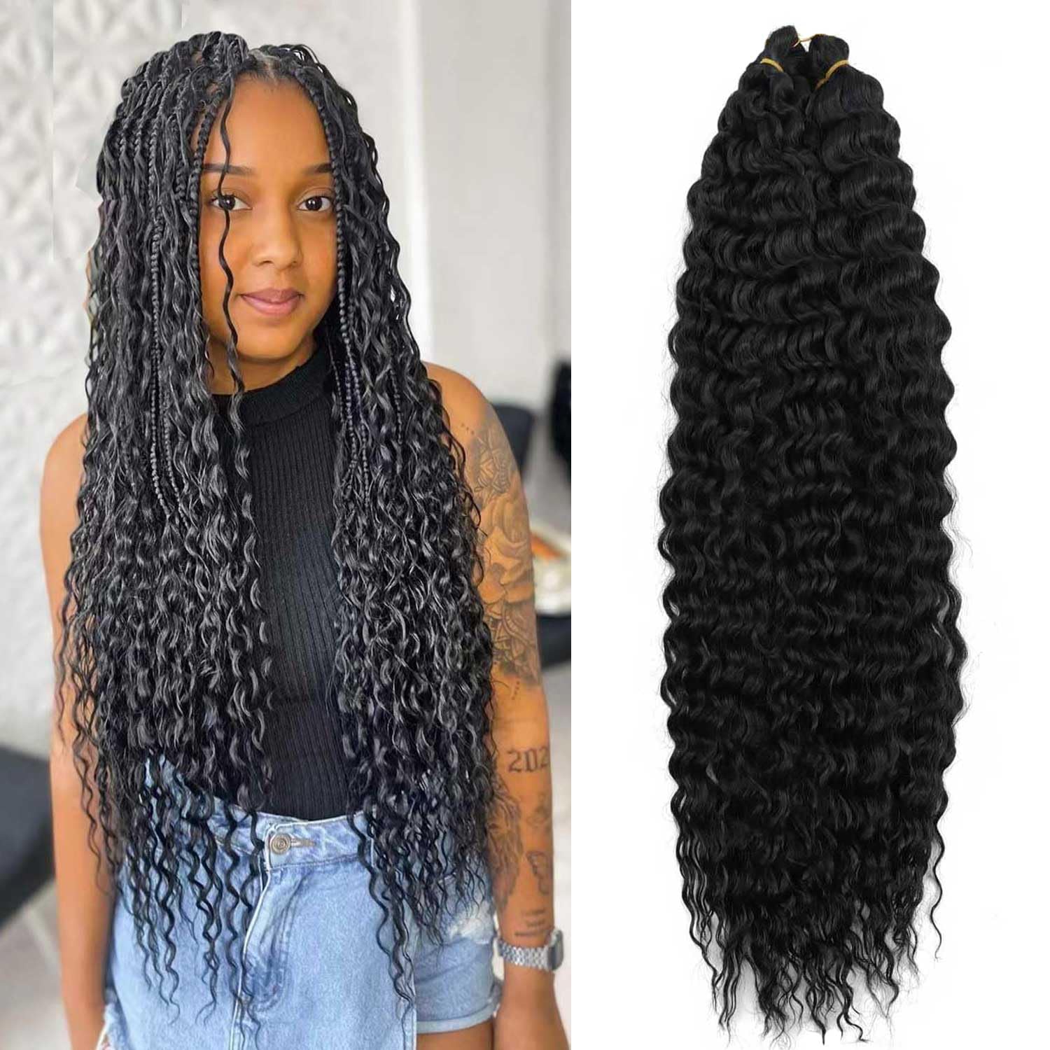 Packs Deep Wave Crochet Hair Curly 22 Inch Ocean Botswana Ubuy