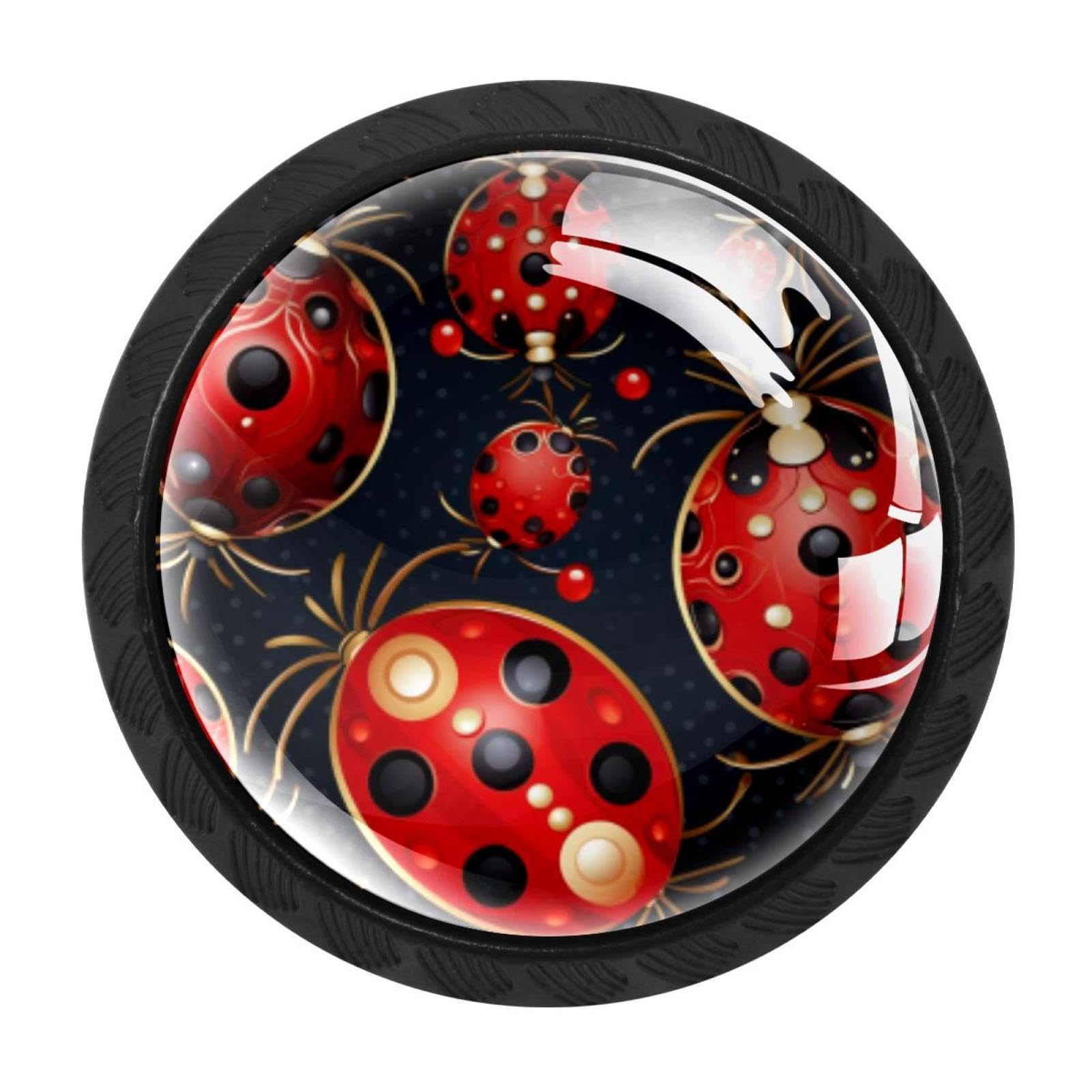 Chenzzzz Multicolored 04 4 Pieces Kitchen Cabinet Drawer Dresser Door Knobs Pulls Handles, Ladybird