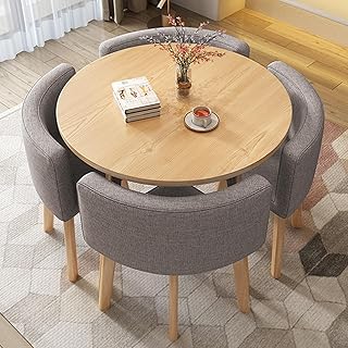 Alblcy Round Office Reception Room Club Table And Chair Set | For Living Room Reception Meeting Room | Negotiation Furniture Table And Chair Set