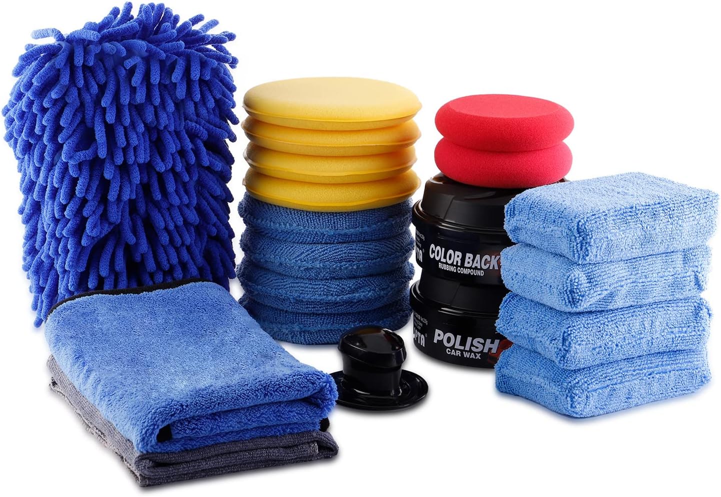 SPTA Hand Polishing Sponge, 20 Pieces Car Cleaning Sponges Set