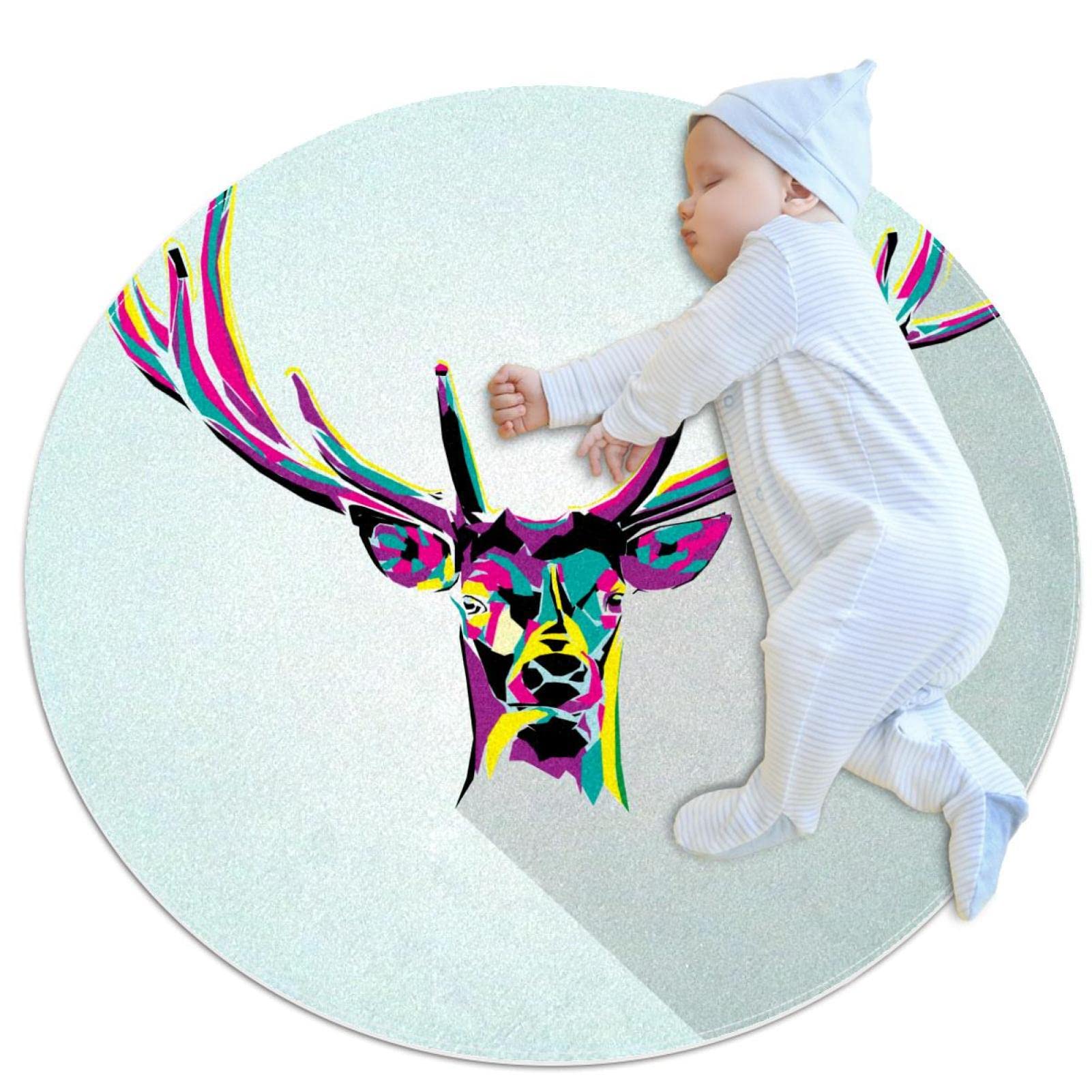 Tapis de sol animal elk JDEZ 70x70cm tapis de décoration en salle de bain