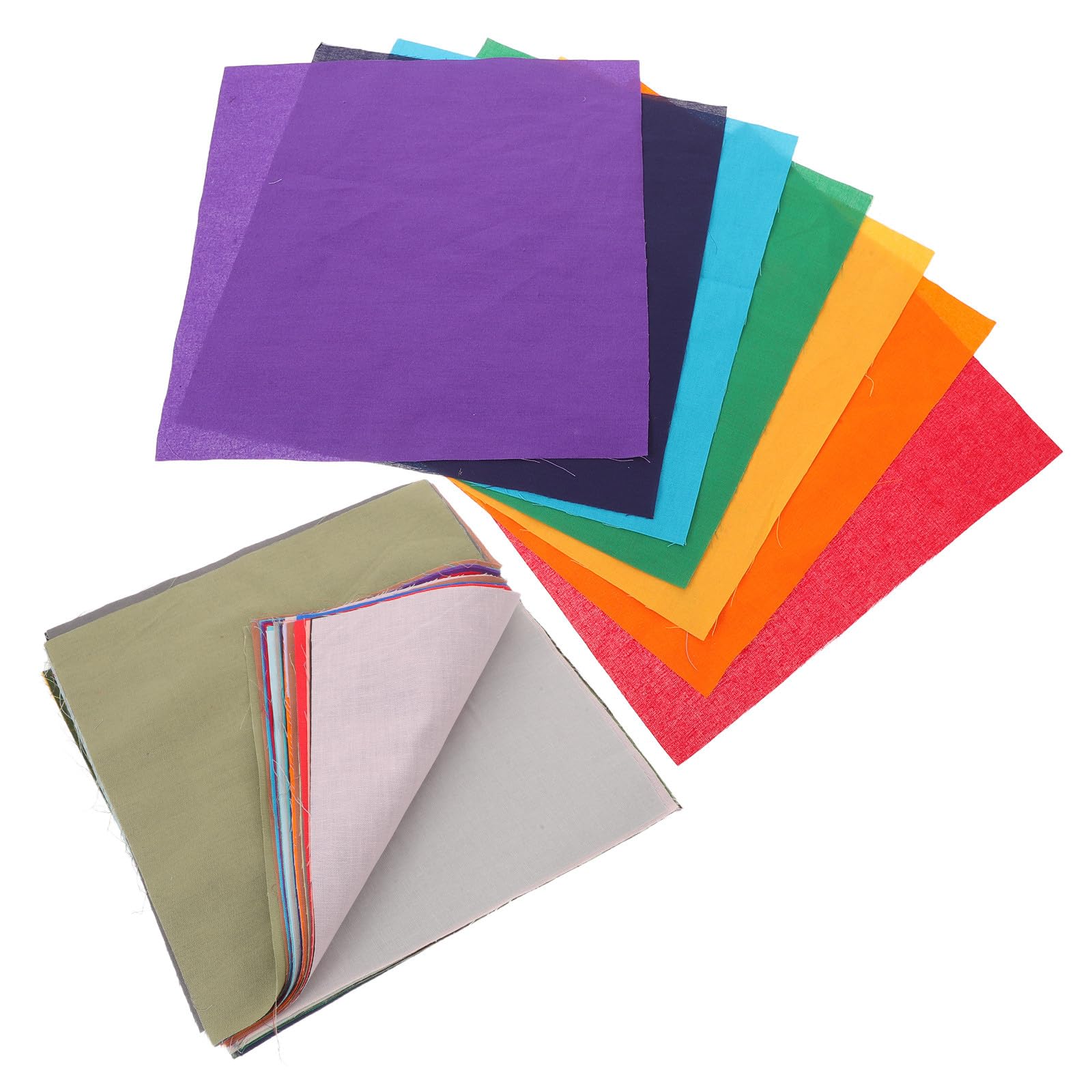 Cabilock 50 quadrati di tessuto di cotone per trapunte per progetti di cucito - 9,82'' Materiale artigianale in tinta unita per patchwork e quilting, decorazioni per la casa