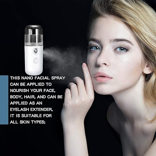 Miniatura 6 de 2 piezas Nano Facial Mister 1.0fl oz Mini Humidificador Facial Portátil Pulverizador Facial Portátil Recargable USB Práctica Máquina de Cuidado de