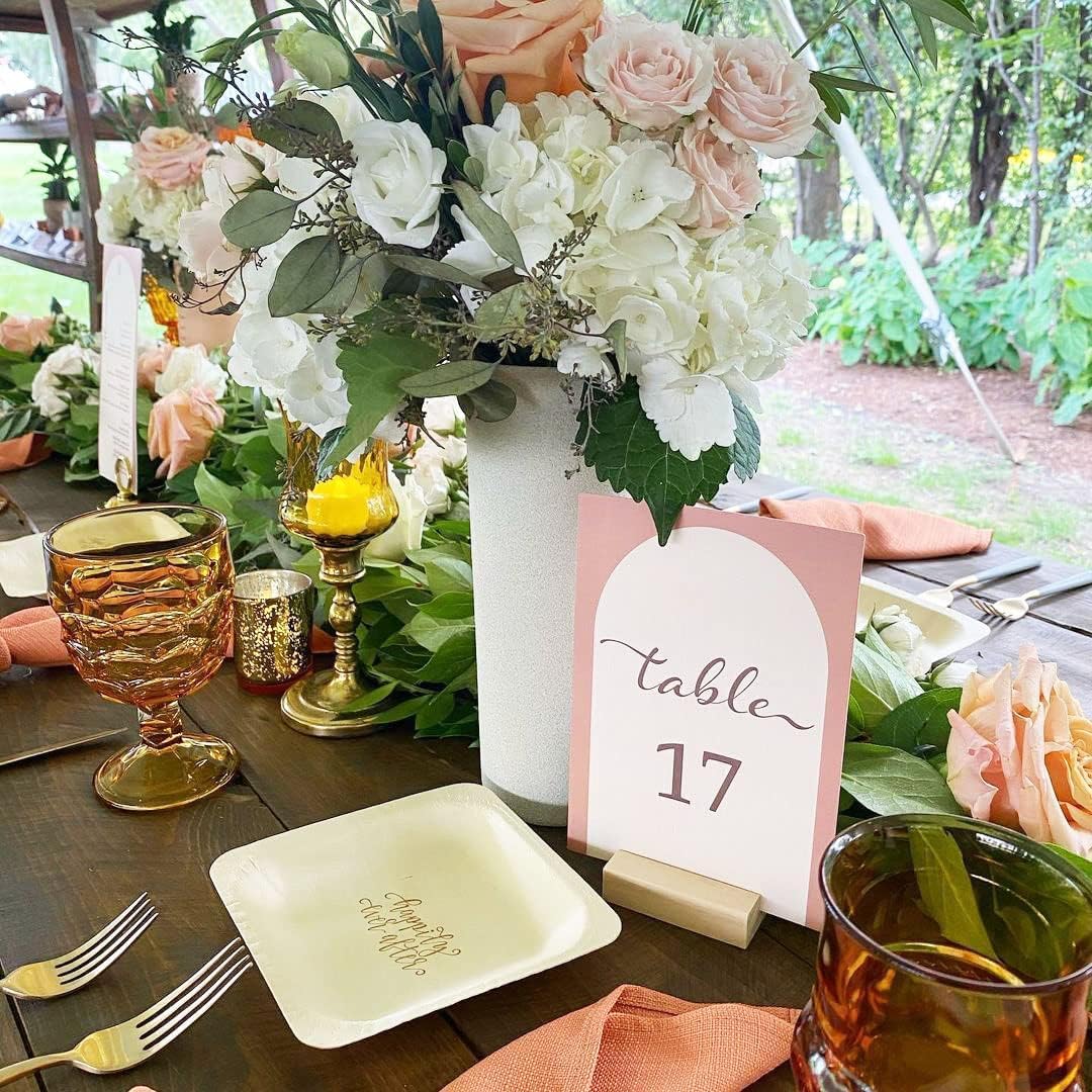 Farnirvana 10 Pezzi portacarte in legno, segnaposto in legno di faggio, Porta Menu da Tavolo, Portacarte di Posizione, per Ristoranti Matrimoni Banchetti Feste Celebrazioni