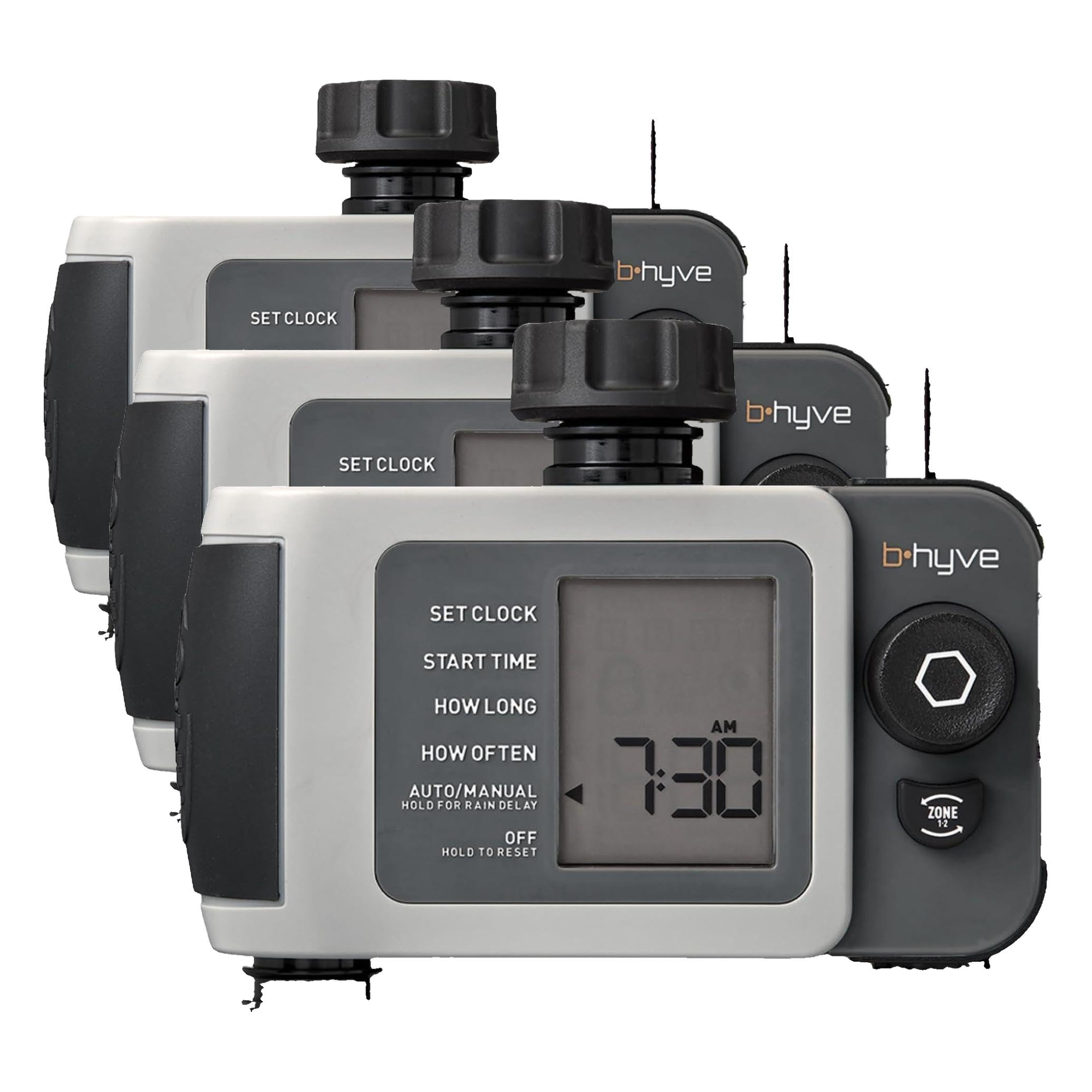 Orbit B-hyve XD Smart Hose Watering Timer - Features Dual Outlet Irrigation Control - App Controlled Watering Timer with Bluetooth - Weatherproof Battery Powered - 24632, 2-Port (Pack of 3)