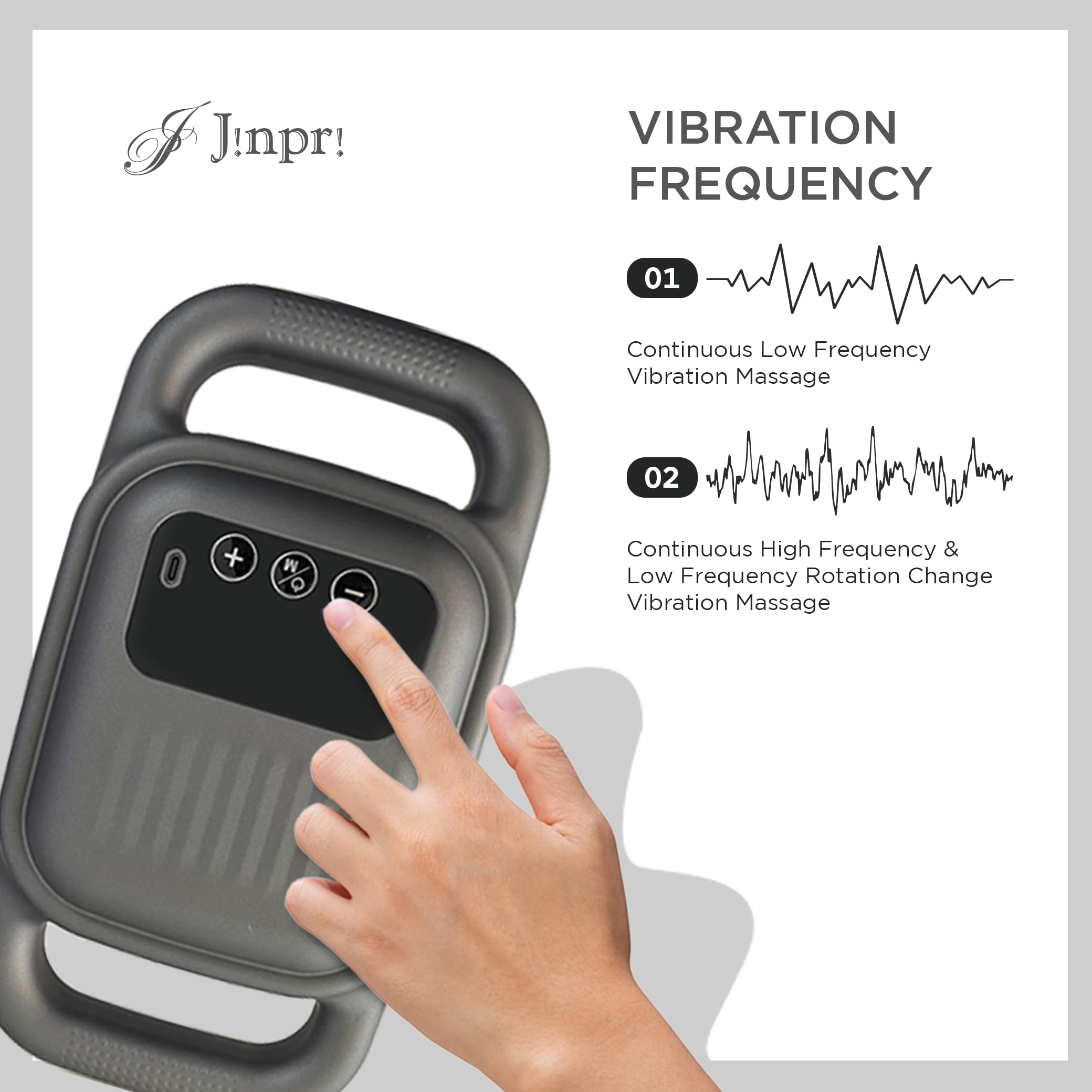 JINPRI Deep Tissue Massage Gun with 4 Interchangeable Heads - Muscle Massager for Back, Neck, and Body Pain Relief Rechargeable, Quiet, and Lightweight Therapy Device (4-Head) 1