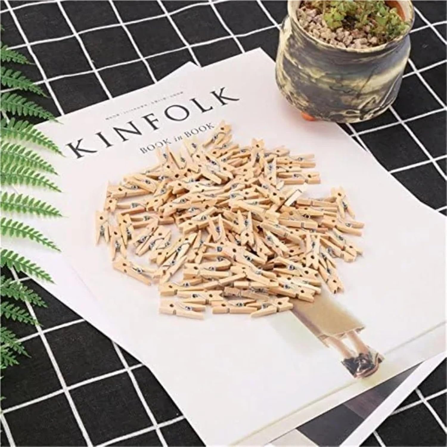 Clothes Pins 500Pcs Wooden Clothespins Multi-Functional Reusable Mini Wooden Clips Small Clothes Pins for Photos for Photo Wall and DIY Craft