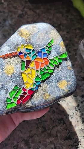 Csdtylh 1000 tessere per mosaico, in vetro, per lavori artigianali, mosaico colorato, forniture per la decorazione domestica, artigianato artistico, progetti fai da te, trasparenti (triangolo