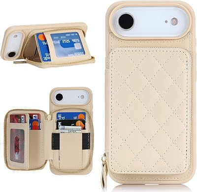 Cavor for iPhone Air Wallet Case with Card Holder, Beige