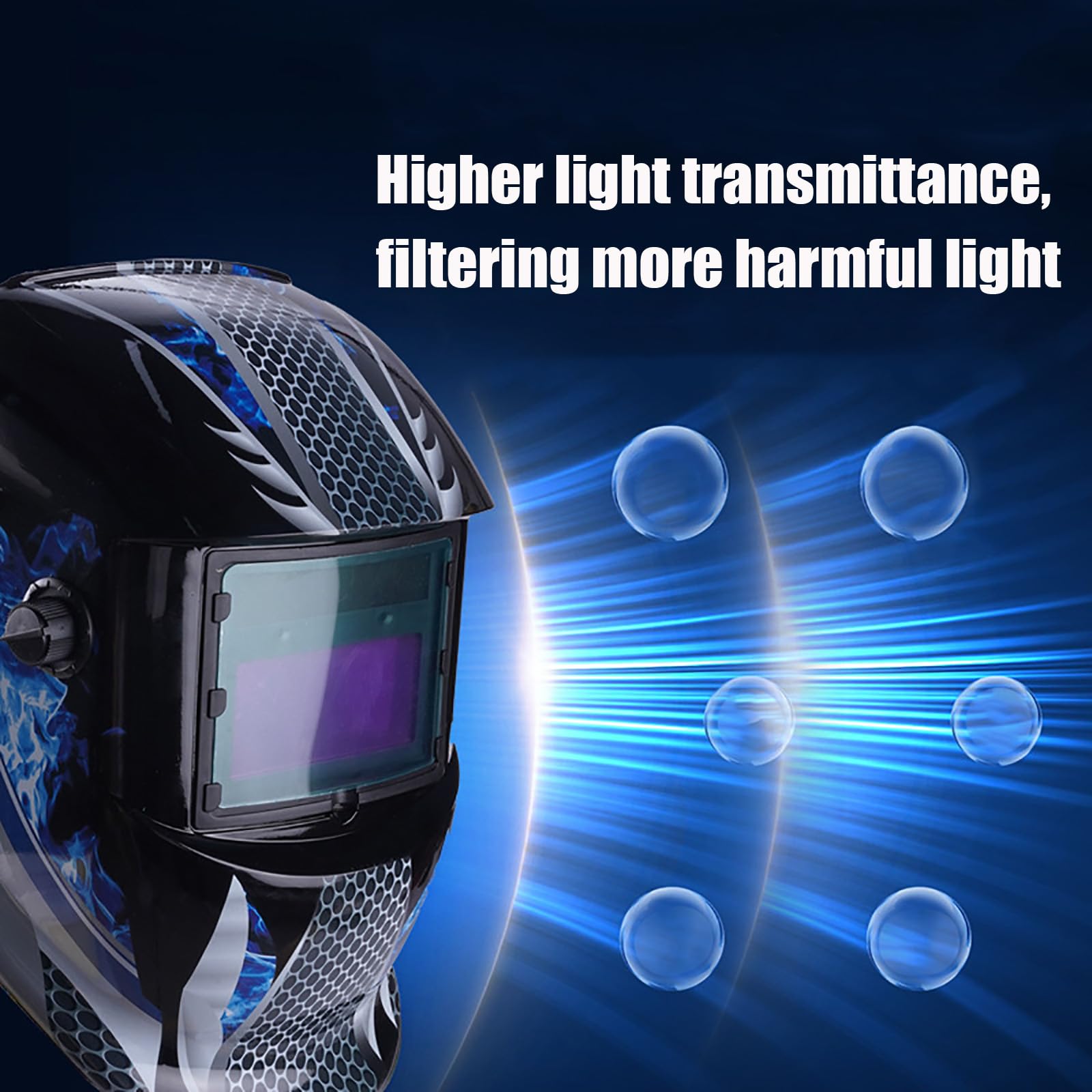 Akozon Lente de soldadura, Panel de Lente de Soldadura de Oscurecimiento Automático Solar,de casco Lente Máscara de soldadura de oscurecimiento automático,TX500C 110 * 90 mm PA Panel solar Soldadura