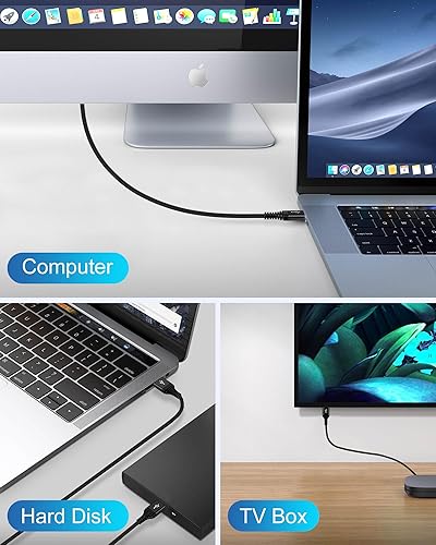 Miniatura 7 de Cable USB a USB de 10 pies, macho a macho, cable USB A a USB-A para discos duros WD, PC, Mac, laptop, PS4, Xbox, USB 3.0 tipo A, impresora, cable