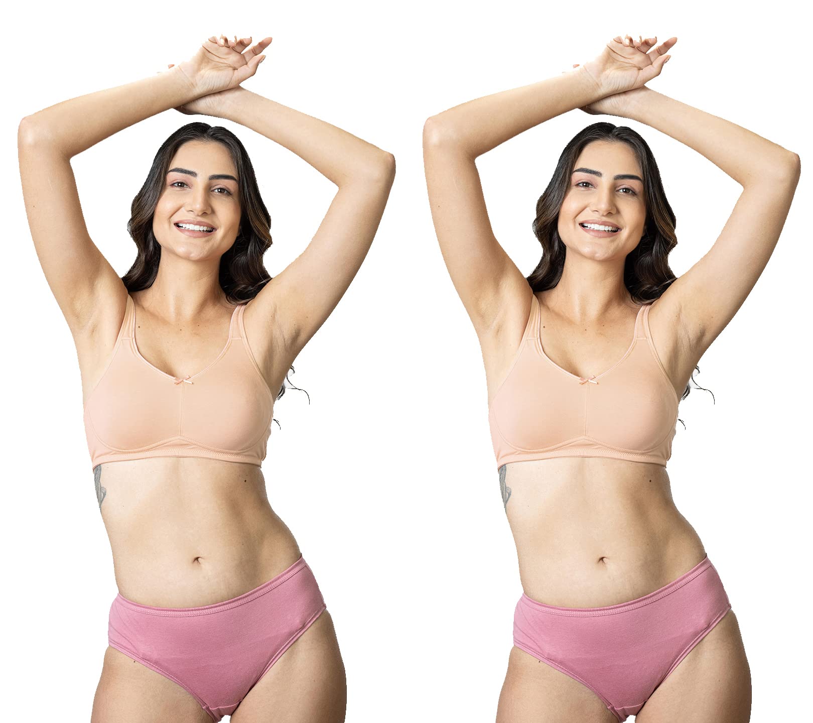lyra 515 Valentina Full Covarage Solid Coloured Premium Cotton Moulded Bra for Women (Pack of 2) Multicolour-picture-24