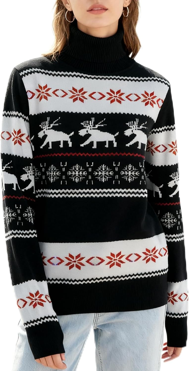 SANGTREE Women's Turtleneck Sweater Long Sleeve Casual Fall Winter Knit Pullover Sweater Top