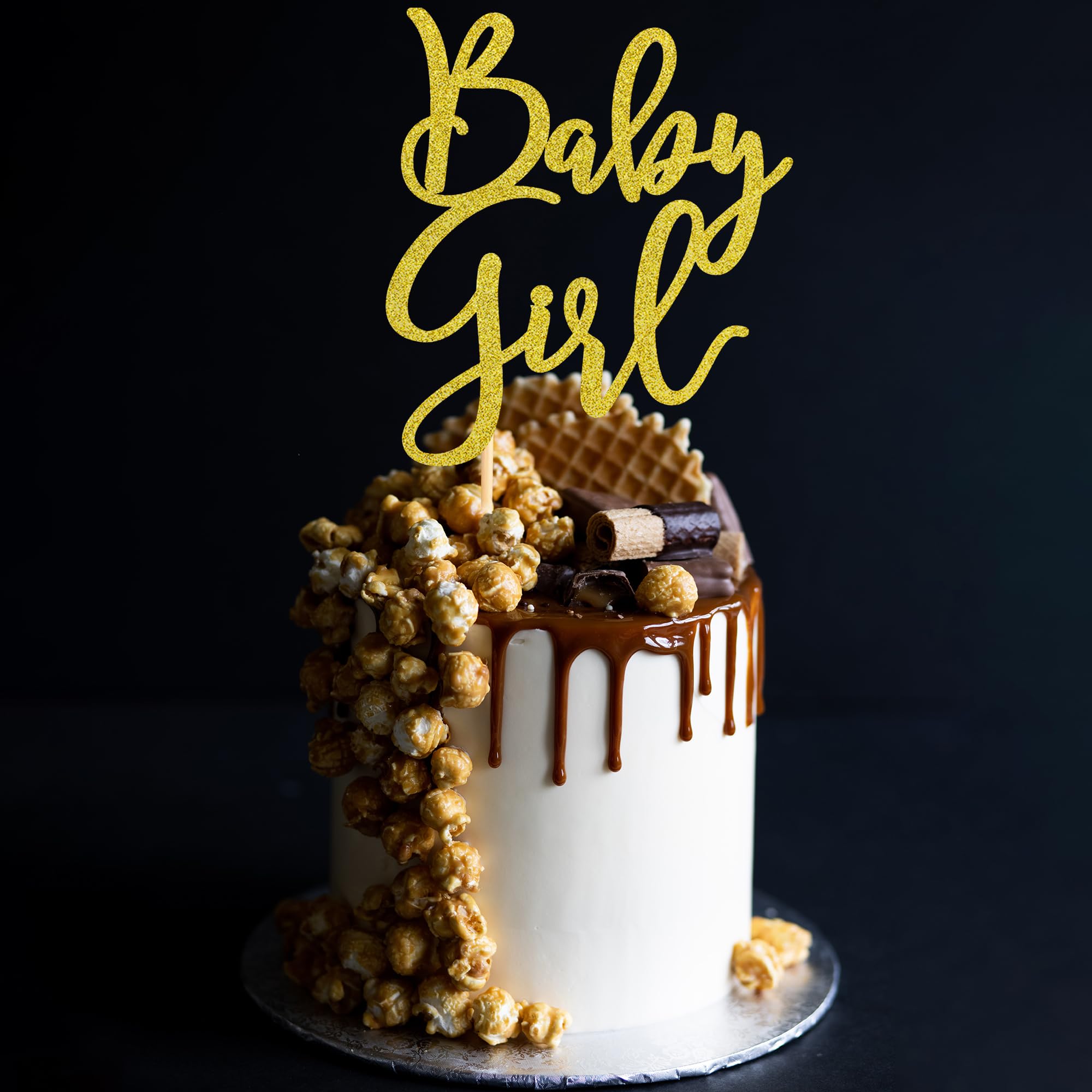 Buy AHAORAY Welcome Baby Girl Cake Topper - Rose Gold Glitter Baby Shower Cake Decorations For Girl Baby Girl Cake Topper For Baby Shower Baby Birthday Party Baby Gender Reveal Party Photo Booth Props