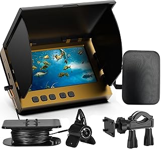 4.3inch Underwater Fishing Camera,65ft Cable 220° Ultra Wide Angle 21pcs IR Lights with Night Vision,Portable Storage Bag,5000mAh Fish Finder for Ice Fishing,Lake,Boat,Kayak