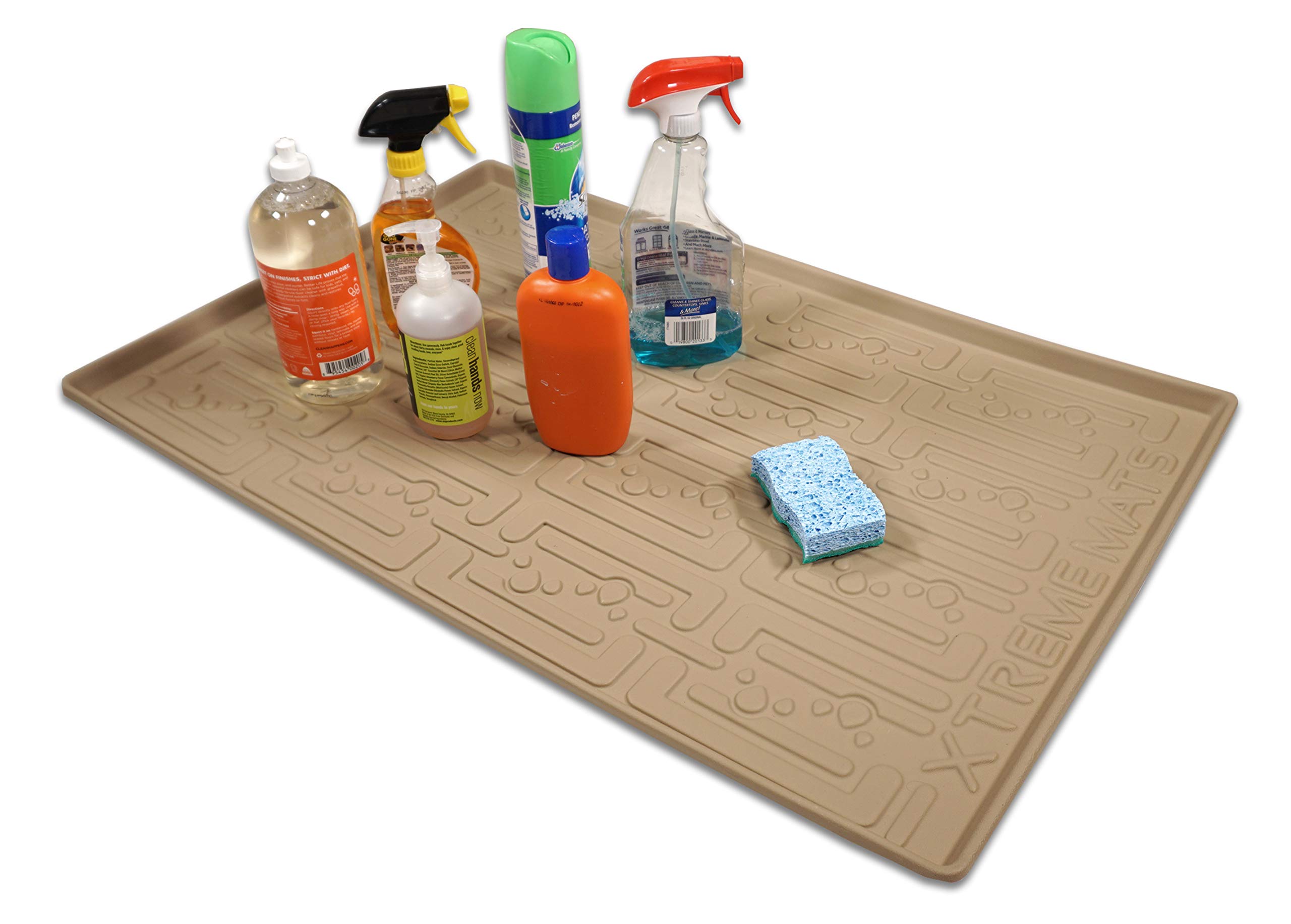 Xtreme MatsUnder Sink Bathroom Cabinet Mat, Pick Your Size, 28" 1/4 x 19 1/4, Waterproof Cabinet Protector & Drip Tray Liner, CMV-30-BEIGE