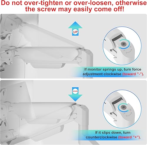 Miniatura 8 de Brazo de monitor, soporte de monitor de resorte de gas para pantallas de 17 a 35 pulgadas de hasta 24.3 libras, montaje ajustable con abrazadera en