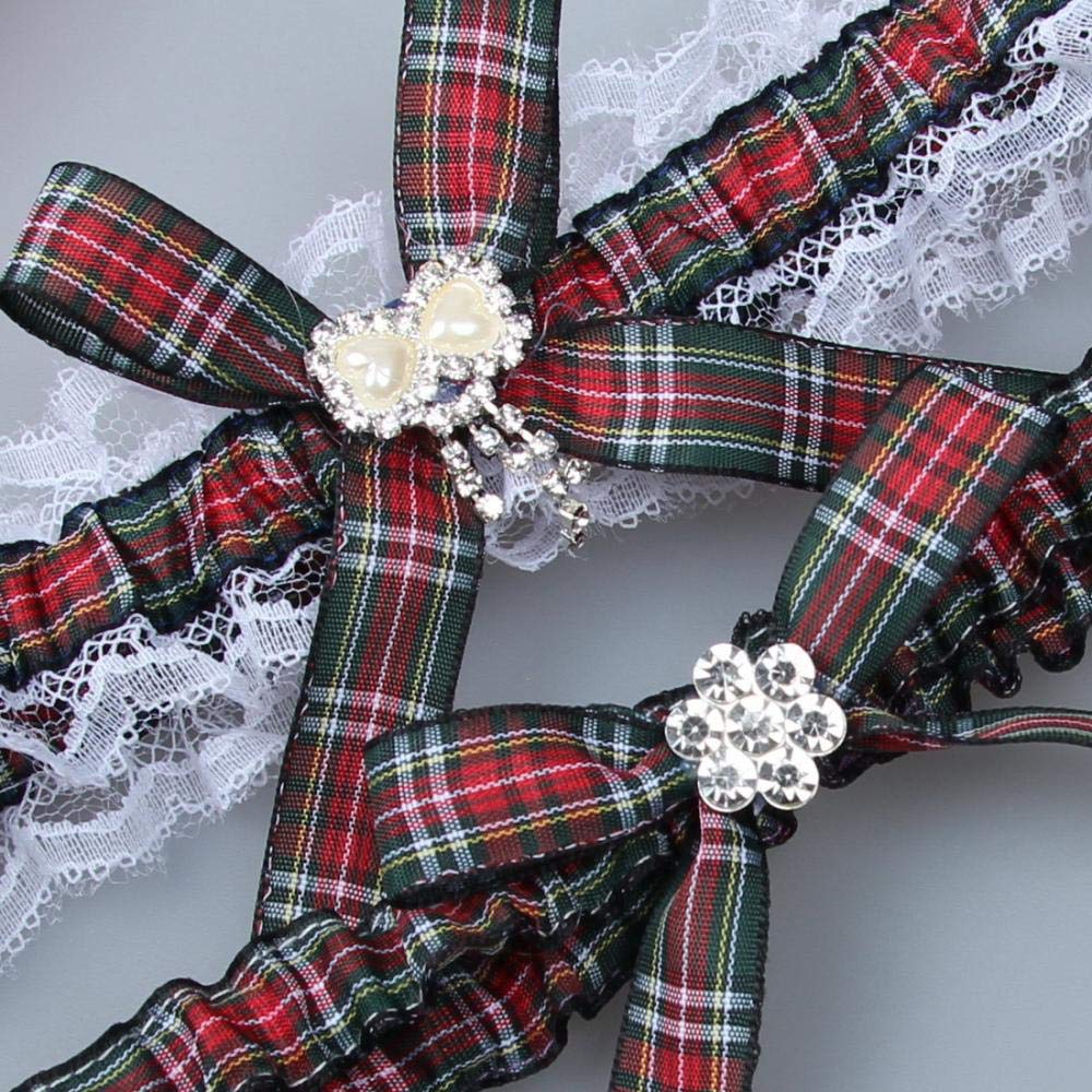 Giarrettiere per spose Giarrettiera in Pizzo, Gamba da Sposa con Reggicalze in Pizzo Elasticizzato-Come Mostrato nella Figura 5 Pezzi_M, Set di Reggicalze in Pizzo (Come Mostrato nella Figura 5 Pezzi