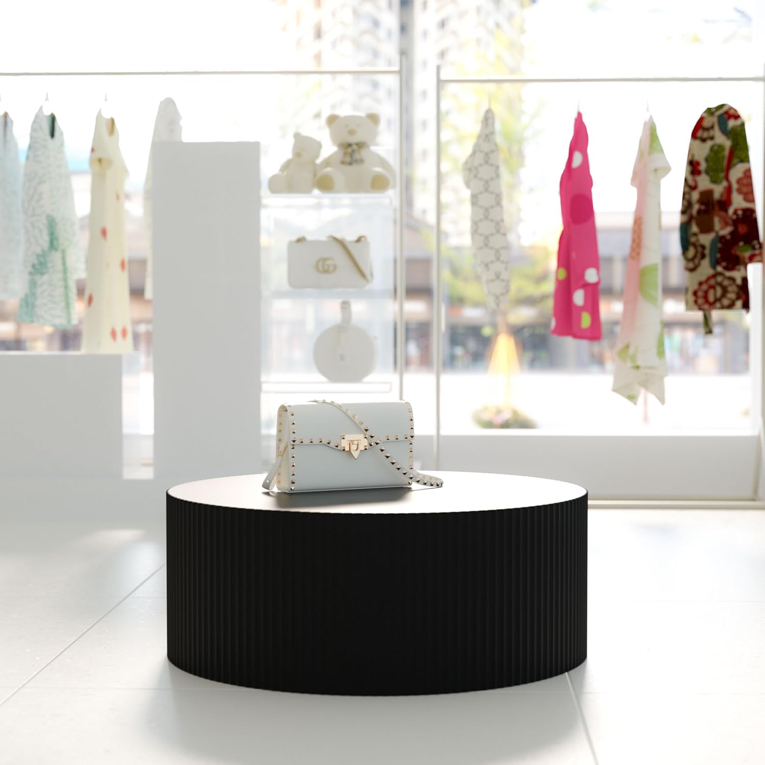 Round Coffee Table, Mid Century Table Coffee Living Room Modern Coffee Table, Side Table Accent Furniture Modern Round Coffee Table for Living Room, Office, Bedroom,Black