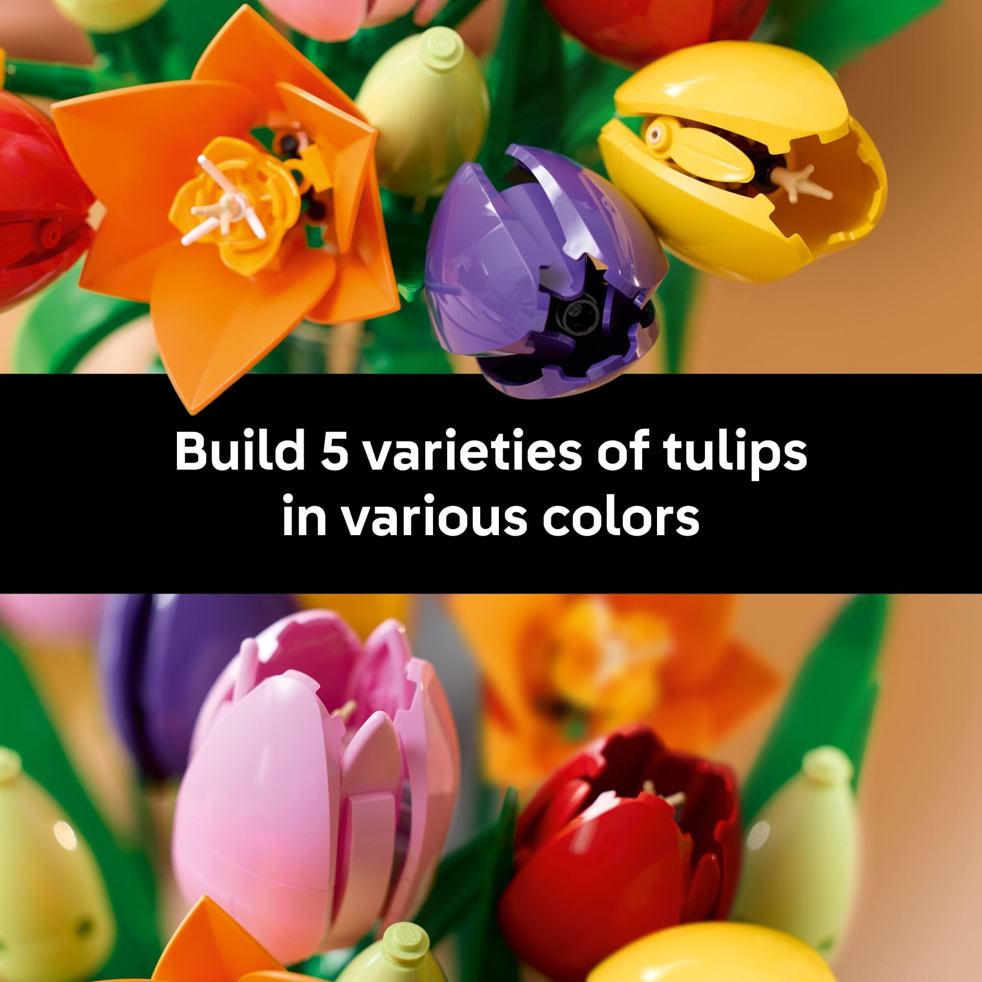 LEGO Botanicals Tulip Bouquet Building Set for Adults - DIY Bedroom, Book Shelf & Office Decor for Women & Men, Ages 18+ - Artificial Flowers Crafting Kit - Gift Idea for Birthdays - 11501