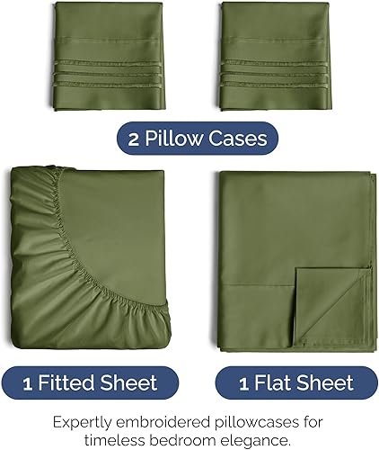 Vista 714 de Juego de sábanas de 4 piezas tamaño king, extrasuaves, transpirables y refrescantes con esquinas profundas, sábanas de fácil ajuste y sin arrugas