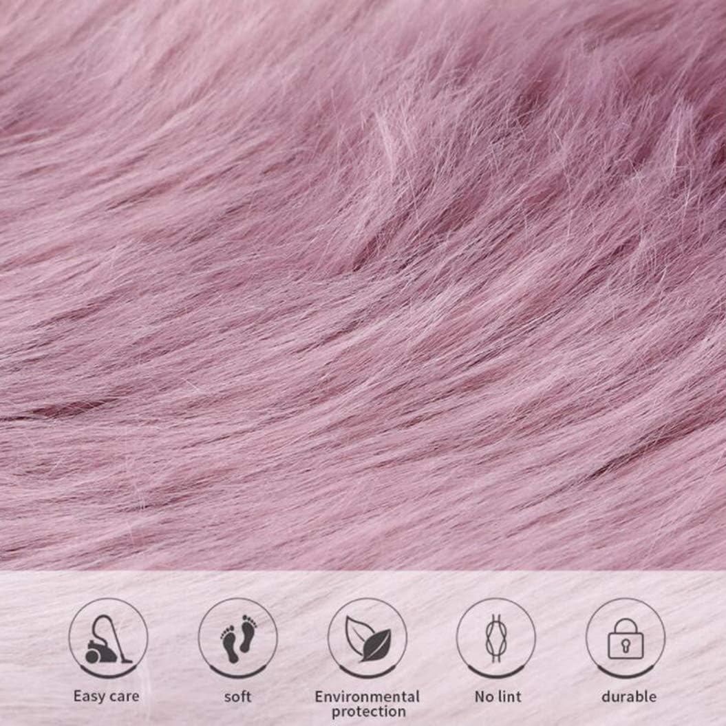 Maples 1Pc Faux Sheepskin Wool Fur Car Seat Cover for Cars SUV Trucks Universal Fit, Soft Plush Synthetic Wool Buck Fur Car Seat Cushions (Dusty Rose)
