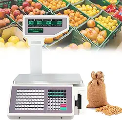 CHONGHAN BalançA De PreçO Digital Comercial, BalançA EletrôNica De Caixa Registradora De Frutas Com Impressora De Etiquetas, Capacidade De 30 Kg Para Supermercado