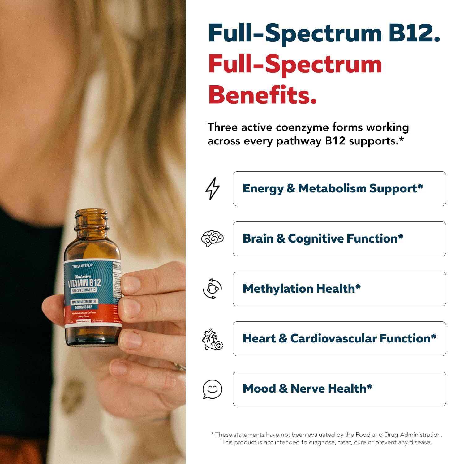 BioActive Vitamin B12 5000mcg, 3 BioActive Forms + Methylfolate Cofactor — Amazon image 5