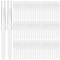 Vista 10 de Lallisa 100 piezas de cepillo micro de cejas con tapa, herramienta de laminación de cejas, cepillo de pestañas, peine multifuncional para pestañas