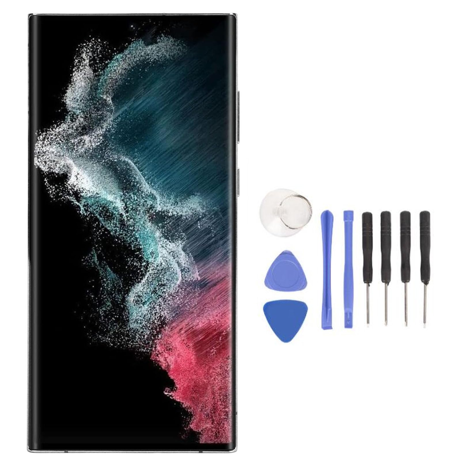 Naroote Schermo LCD Sostitutivo Touch Screen Digitizer per S22 Ultra, Grande luminosità e Risoluzione, Adatto per Professionisti della Riparazione del Telefono, Materiale AMOLED Dinamico 2X (SILVER)
