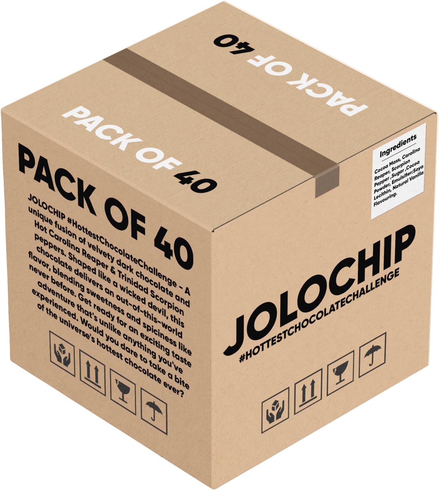 Hottest Chocolate Challenge | Spicy Dark Chocolate Squares for Fun Challenge and Party Games | Extreme Chili Flavored Chocolates Snack | Bold Fiery Taste Treat for Spice Lovers (Pack of 40)