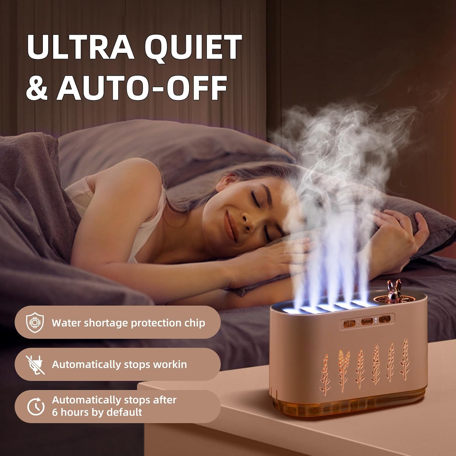 New home humidifier, quiet for bedroom, five-hole spray, aromatherapy, creative dynamic seven-color sound-controlled device
