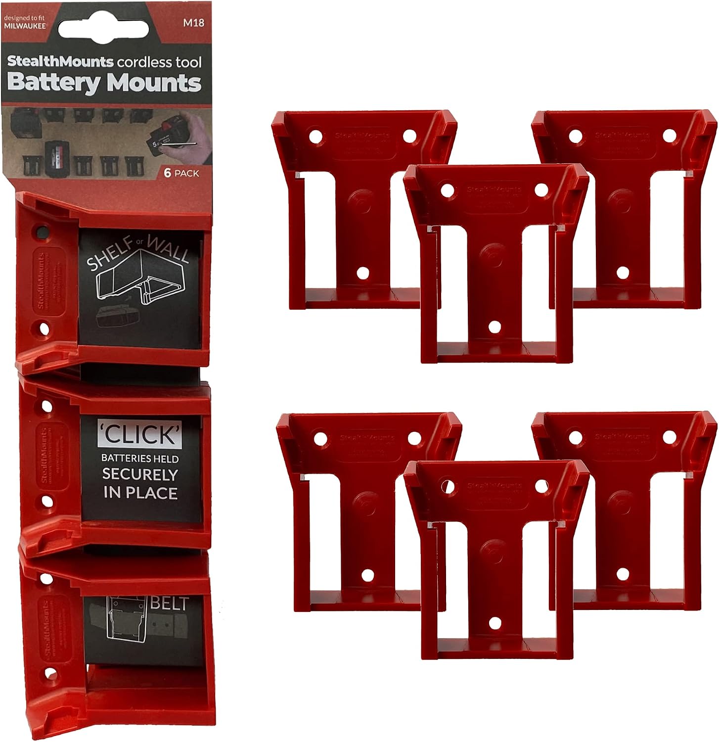 Supports De Batterie Pour Bosch Professional 18V - Lot De 6 - Fixation Murale Sans Fil