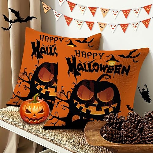 Miniatura 5 de Fundas de almohada decorativas de Halloween de 18 x 18 pulgadas, fundas de almohada de granja, fundas de almohada decorativas, decoraciones de