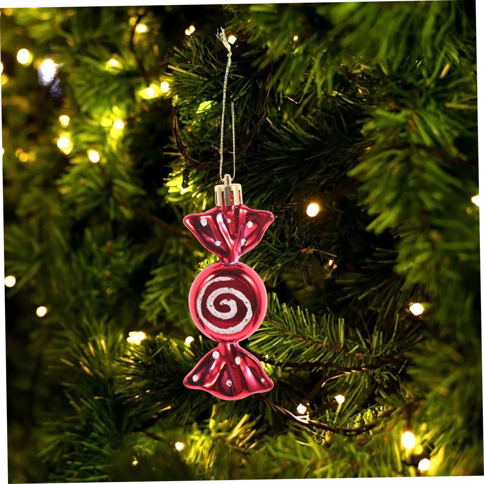 PRETYZOOM 30 Piezas Colgante de de Navidad Adornos de árbol de árbol de Navidad Dulces Colgando Colgantes navideños Christmas Tree Decorations Decoraciones navideñas Rojo