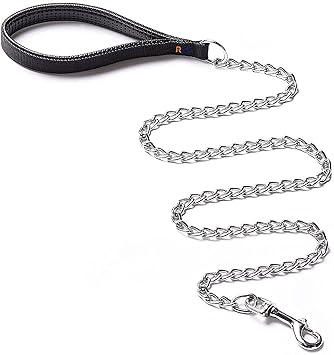 Pups&Pets Heavy Duty Dog Leash,Metal Dog Leash Dog Chain with Handle for Small & Medium Size Dogs (Size - Medium, Multicolor)