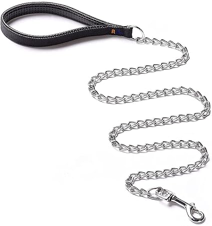 RvPaws Heavy Duty Dog Leash,Metal Dog Leash Dog Chain with Handle for Small & Medium Size Dogs (Size - Medium, Multicolor)